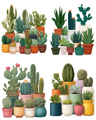 Realistic Cactus Pots
