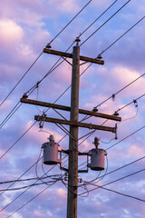 Powerlines at sunset