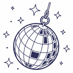 Disco ball hanging shiny party celebration nightclub