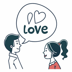 Young couple sharing sweet words of love