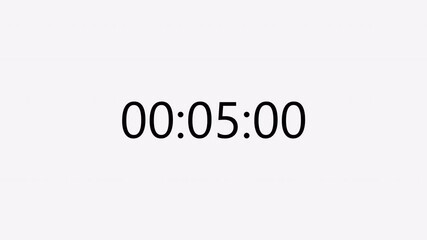 One minute digital countdown timer stopwatch animation from 60 to 0 seconds on transparent background with minutes, seconds, miliseconds, Countdown video with alpha channel. - Powered by Adobe