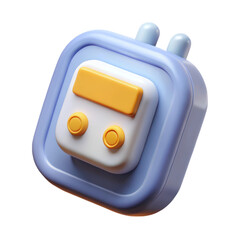 3d rendering of a cartoonish timer with buttons and display in a plasticstyle isolated on transparent background