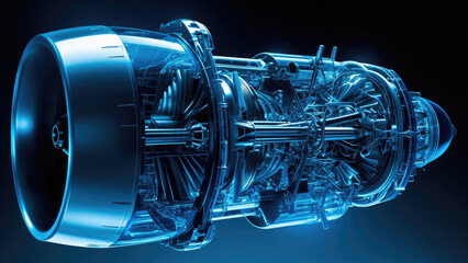Powerful jet engine turbine technology advanced aerospace engineering