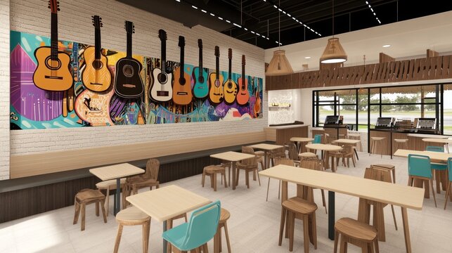 Modern cafe interior design