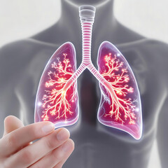 Radiograph on dark background in hospital.The x-ray used for diagnosis of the illness of patient.Medical concept.Blue tone xray show mass at left lung with	