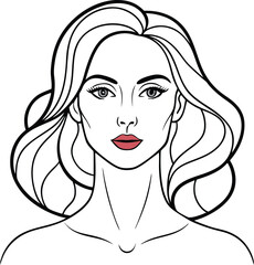 Girl with long hair fashion illustration vector sketch design