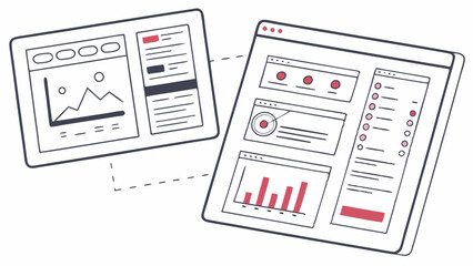 Minimal Outline Wireframe of App Interface Components
