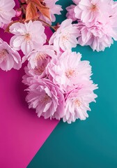 Pink Cherry Blossoms Closeup
