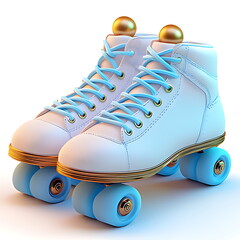 3d Cute roller skate shoes icon in the style