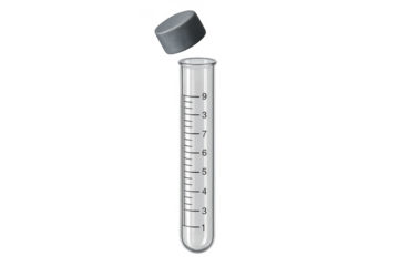 Test tube with cap isolated on transparent background for medical purposes