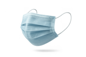 Surgical mask isolated on transparent background, medical protection from virus
