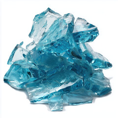 Stunning Pile of Azure Glass Shards , isolated on white background png