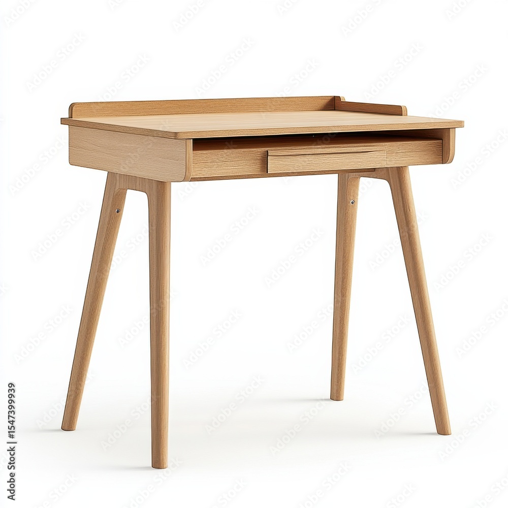Poster Minimalist desk with one drawer in bright studio setting