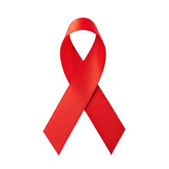 A vibrant red ribbon, a universal symbol of awareness and support for various health and social causes, notably hiv aids.