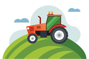 Tractor on hill