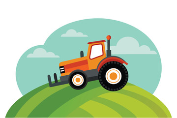 Tractor on hill