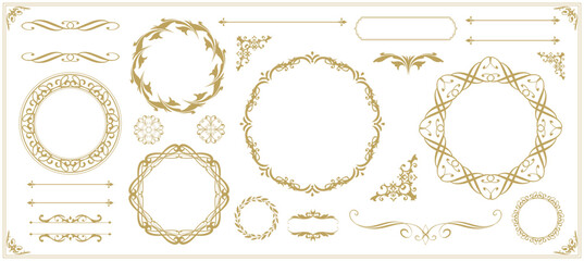 高級感のあるビンテージ調のフレームデザインセット
