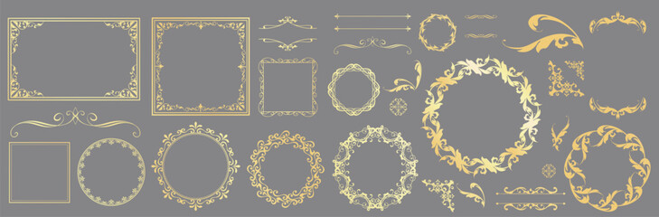 高級感のあるビンテージ調のフレームデザインセット
