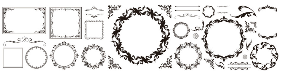高級感のあるビンテージ調のフレームデザインセット
