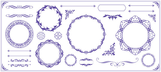 高級感のあるビンテージ調のフレームデザインセット
