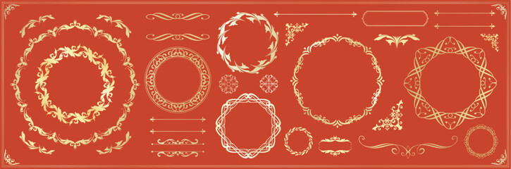 高級感のあるビンテージ調のフレームデザインセット
