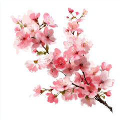 Delicate Pink Cherry Blossom Branch , isolated on white background png