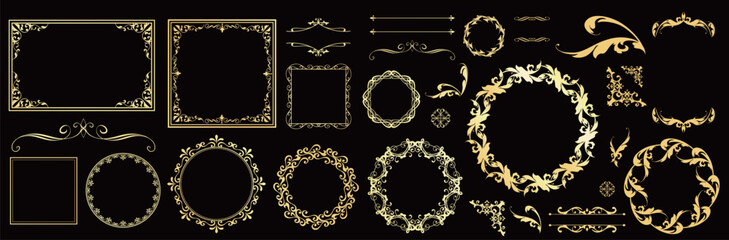 高級感のあるビンテージ調のフレームデザインセット
