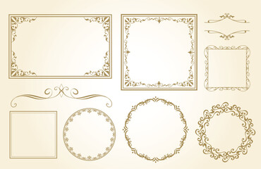 高級感のあるビンテージ調のフレームデザインセット
