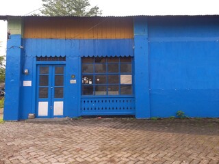 blue garage door