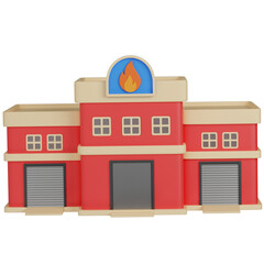 3d render Fire Station Illustration