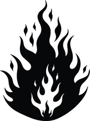 Dynamic Flame Design, Abstract Fire Element, Vector Graphics, Dark Background, Creative Art, Eye-catching, Illustration