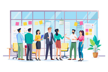Diverse business team collaboration in modern office