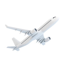 White Airplane Taking Off isolated transparent background