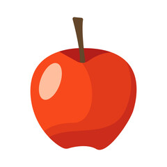 Fresh Red Apple Flat Illustration Cartoon