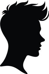 Stylish Male Profile Silhouette Vector Illustration, EPS Format