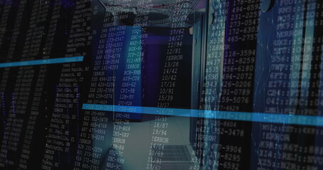 Displaying central server rack aisle streaming code overlays in data center, with cable trays
