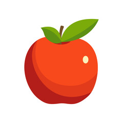 Red Apple Fruit Flat Illustration Cartoon