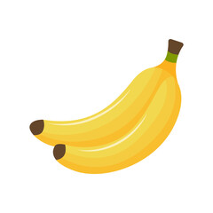 Yellow Banana Flat Illustration Cartoon