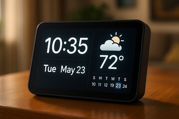 Smart Digital Clock Displaying Date and Weather