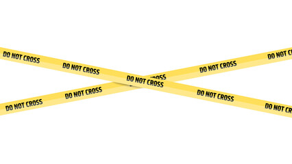 Do nor cross Caution yellow warning Caution tape isolated template with opacity or transparent background. warning tape.