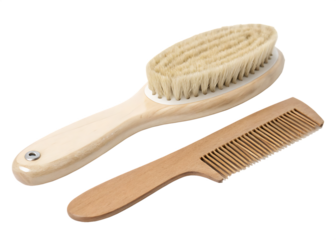 brush and comb isolated on white background png, ai generated