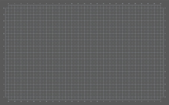 Cutting Mat Set with Imperial Grid. Self-healing cutting board in top view for DIY, hobby, and craft design