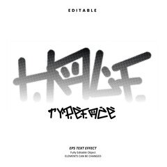 Editable Text Effect Vector of Black Grafitti Halftone Tshirt design apparel Logo for Printing, garment, merchandise, small business, Creative industry
