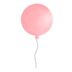 Cute pink balloon watercolor illustration