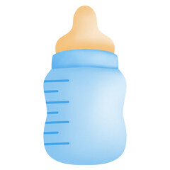 baby bottle with pacifier. baby shower clip art water color