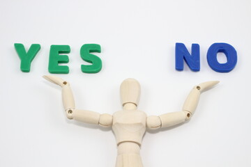 デッサン人形が示す答え、YES or NOで表現