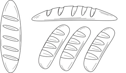 The Illustration of French baguette