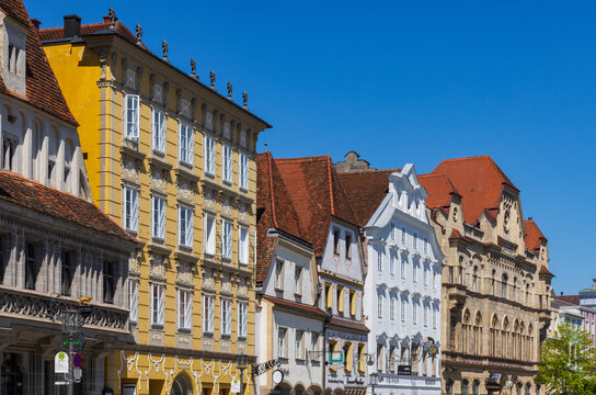 Historic buildings in the old town of Steyr, Upper Austria