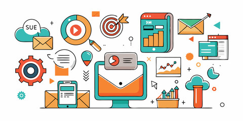 Digital marketing seo icon set 10 high quality icons for web and app design