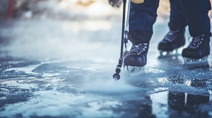 Person preparing ice rink